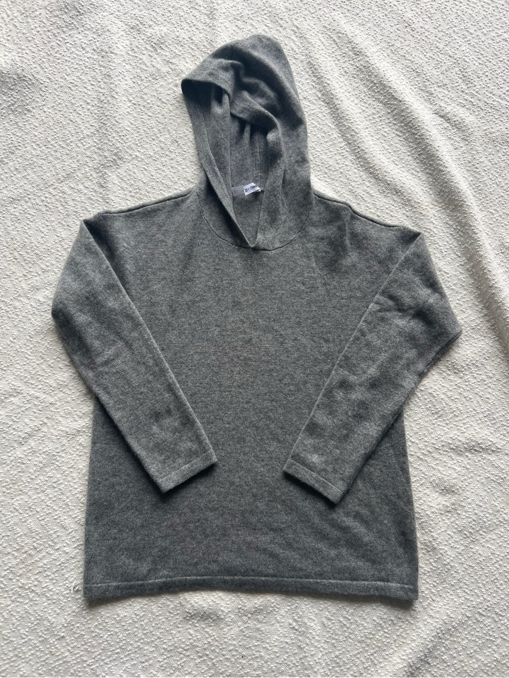 Van Winkle & Co. 100% Cashmere Gray Knit Hooded Sweater Pullover Large L